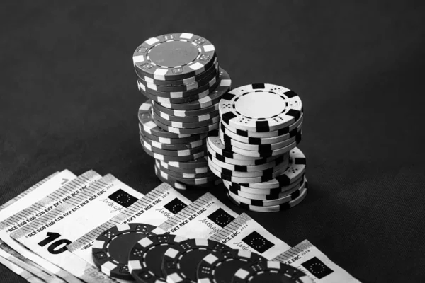 Μάρκες Πόκερ Χρήματα Και Τζόγος — Φωτογραφία Αρχείου