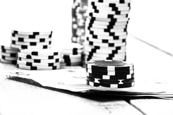 Póker Zseton Pénz Szerencsejáték — Stock Fotó