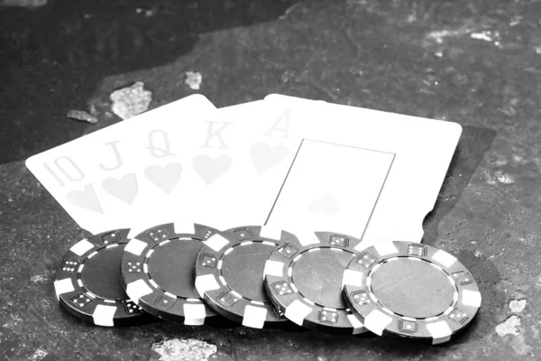 Jetons Poker Argent Jeu — Photo
