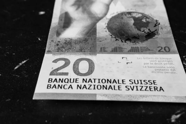 Swiss Franc Banknote Chf Currency European Inflation — 图库照片