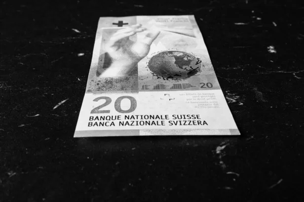 Swiss Franc Banknote Chf Currency European Inflation — Stock fotografie