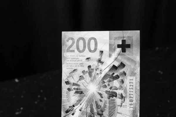 Swiss Franc Banknote Chf Currency European Inflation — Foto de Stock