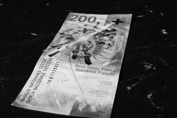 Swiss Franc Banknote Chf Currency European Inflation — Zdjęcie stockowe