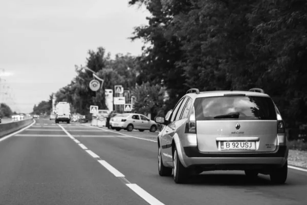Automobilová Doprava Znečištění Dopravní Zácpa Města Centru Bukurešti Rumunsko 2022 — Stock fotografie