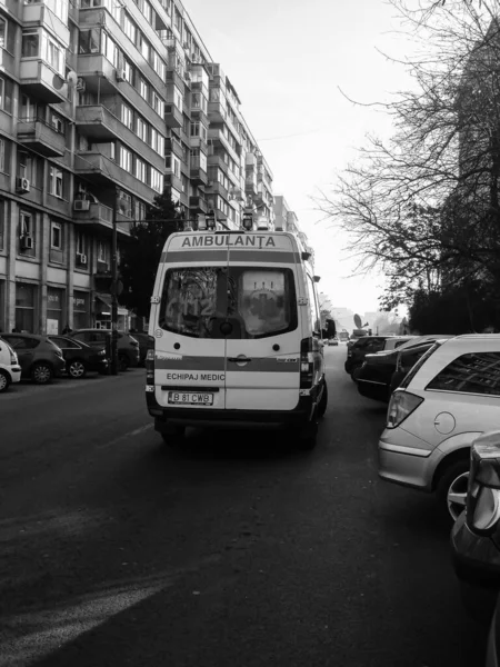 Autoverkeer Vervuiling Files Binnenstad Boekarest Roemenië 2022 — Stockfoto