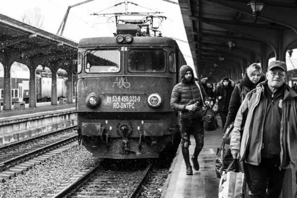 Train Bucharest North Railway Station Gara Nord Bucharest Romania 2022 — Stock Photo, Image