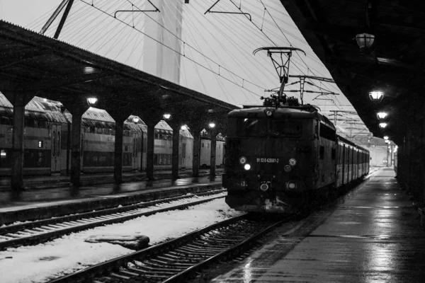 Comboio Bucareste Estação Ferroviária Norte Gara Nord Bucareste Roménia 2022 — Fotografia de Stock