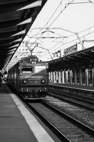 Train Bucharest North Railway Station Gara Nord Bucharest Romania 2022 — Stock Photo, Image