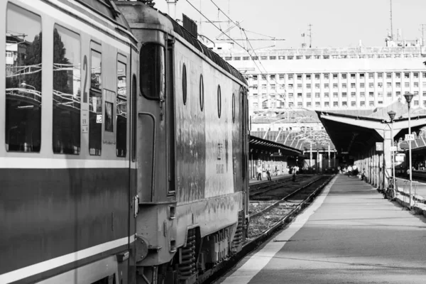 Train Bucharest North Railway Station Gara Bucharest Romania 2022 — стоковое фото