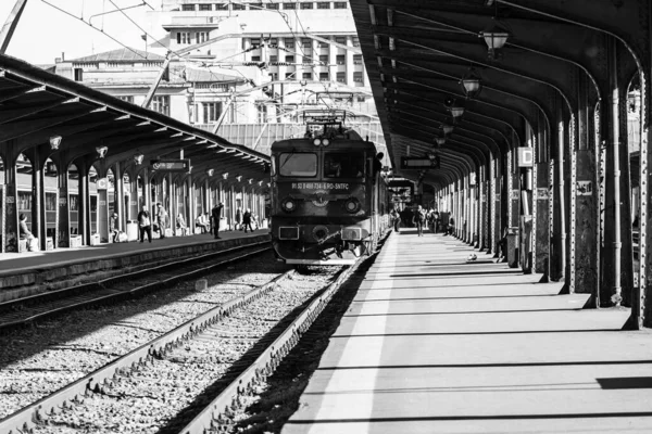 Zug Nordbahnhof Von Bukarest Gara Nord Bukarest Rumänien 2022 — Stockfoto