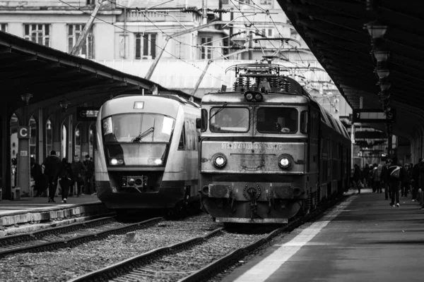 Train Bucharest North Railway Station Gara Nord Bucharest Romania 2022 — стокове фото