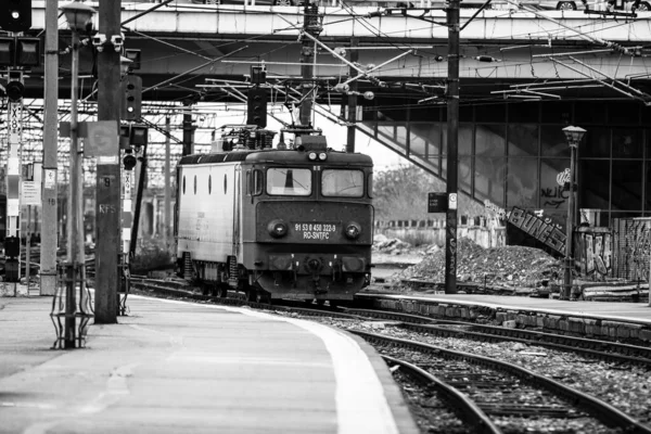 Comboio Bucareste Estação Ferroviária Norte Gara Nord Bucareste Roménia 2022 — Fotografia de Stock