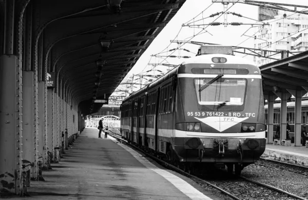 Comboio Bucareste Estação Ferroviária Norte Gara Nord Bucareste Roménia 2022 — Fotografia de Stock