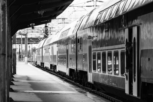 Train Bucharest North Railway Station Gara Bucharest Romania 2022 — стоковое фото