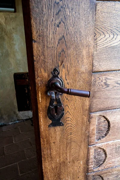 Old Medieval Castle Wooden Door — Stock Photo, Image