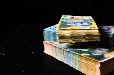 Bir yığın LEI Romanya parası. RON Leu Para Avrupa Para Birimi