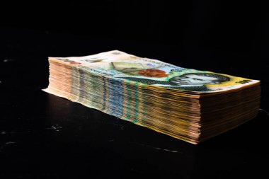 Bir yığın LEI Romanya parası. RON Leu Para Avrupa Para Birimi