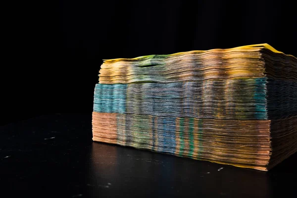 Stack of LEI Romanian money. RON Leu Money European Currency