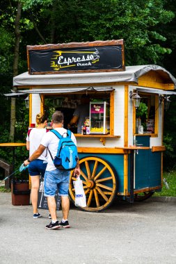 People relaxing at Mogosoaia Palace park near Bucharest, Romania, 2022