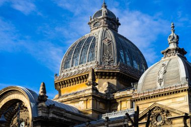 Famous CEC Palace, The Palace of the Savings Bank in the historical center of Bucharest on Victory street, Romania, 2022