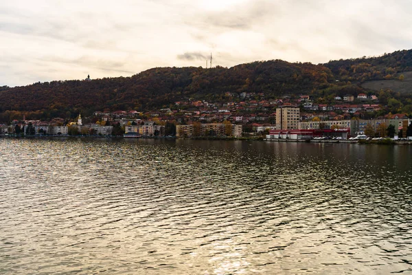 View Danube River Orsova City Waterfront View Orsova Romania 2020 — Stock Photo, Image