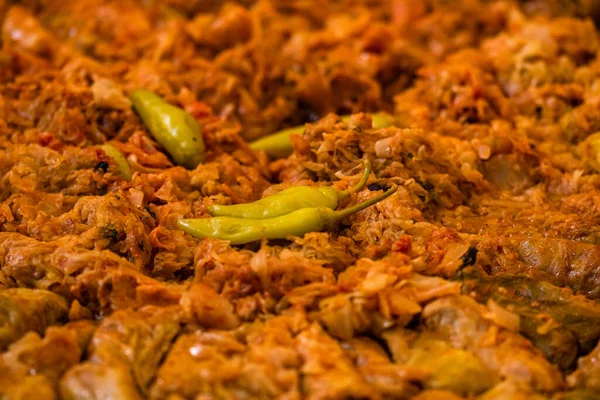 Cooking food in the street at food festival