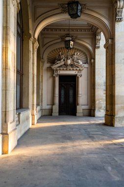 Historic building architecture in Bucharest, Romania, 2022