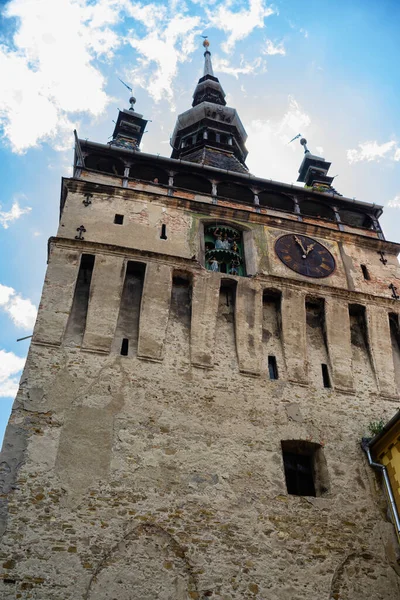 Medieval Fortified Citadel Sighisoara City Famous Clock Tower — Stock fotografie