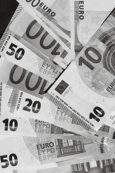 Närbild Eurosedlar Bakgrund Pengar Euro Isolerad — Stockfoto