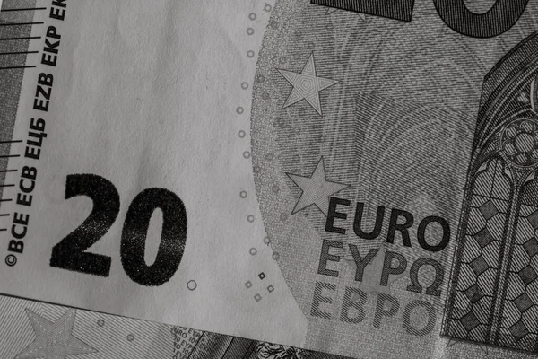Detail Peněz Eurobankovky Pozadí Peněz Euro Izolované — Stock fotografie