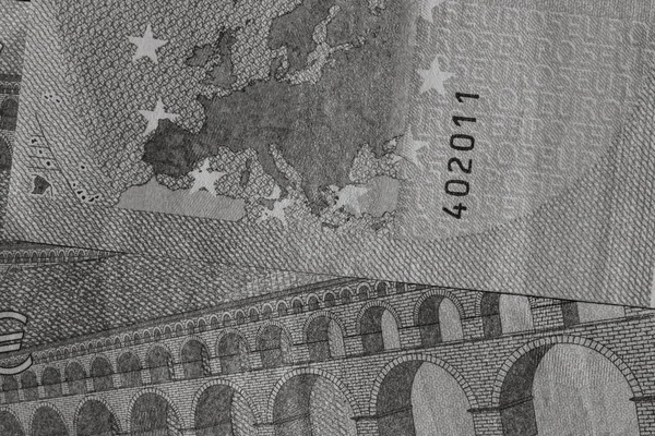 Вибіркова Увага Приділяється Деталям Банкнот Євро Крупним Планом Макродеталі Грошових — стокове фото