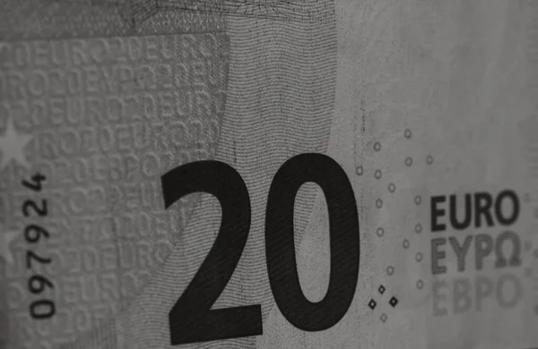 Selective Focus Detail Euro Banknotes Close Macro Detail Money Banknotes — Stock Photo, Image