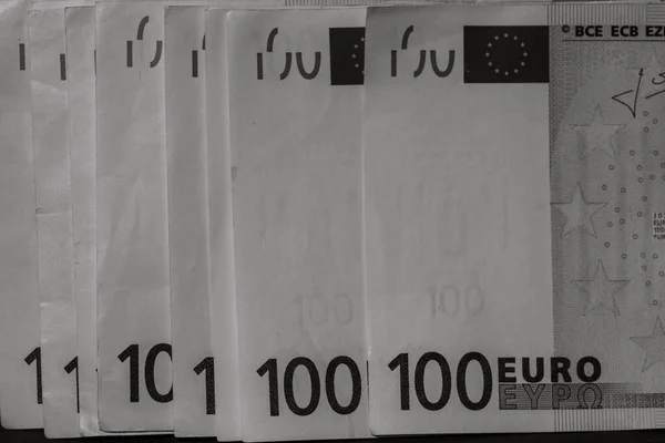 Enfoque Selectivo Los Detalles Los Billetes Euros Primer Plano Macro —  Fotos de Stock