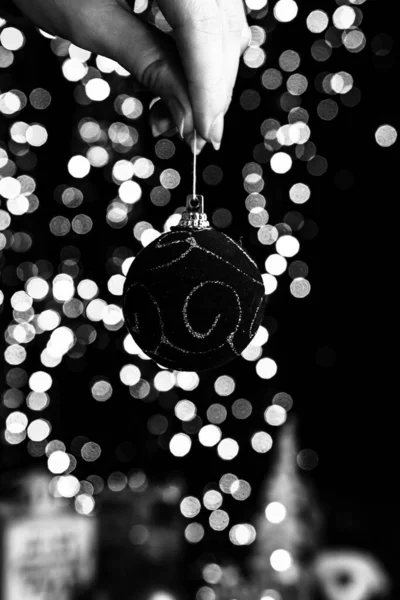 Noel Süsleri Bulanık Işıklar — Stok fotoğraf
