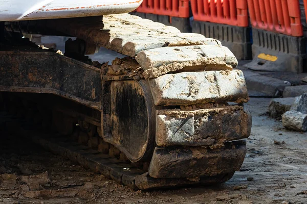 Detalle Excavadora Industrial Que Trabaja Obra — Foto de Stock