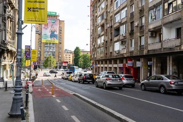 Автомобільний Рух Годину Пік Забруднення Автомобілів Дорожнє Затори Бухаресті Румунія — стокове фото