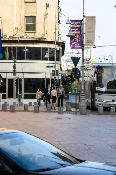 Car Traffic Rush Hour Car Pollution Traffic Jam Bucharest Romania — Stock Photo, Image