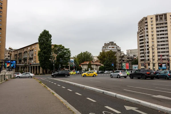 Tráfico Coches Hora Punta Contaminación Del Coche Atasco Bucarest Rumania — Foto de Stock