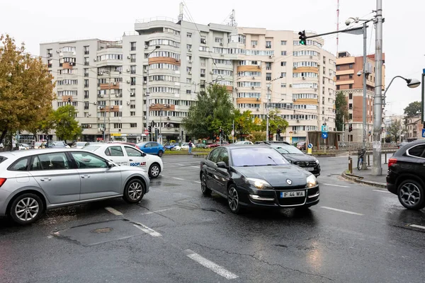 Car Traffic Rush Hour Car Pollution Traffic Jam Bucharest Romania — Stock Photo, Image