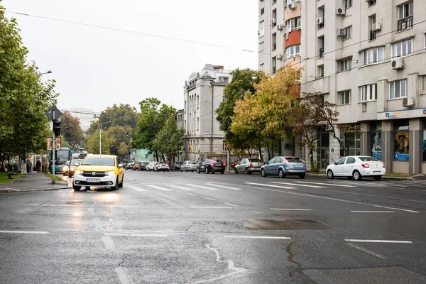 Tráfico Coches Hora Punta Contaminación Del Coche Atasco Bucarest Rumania —  Fotos de Stock