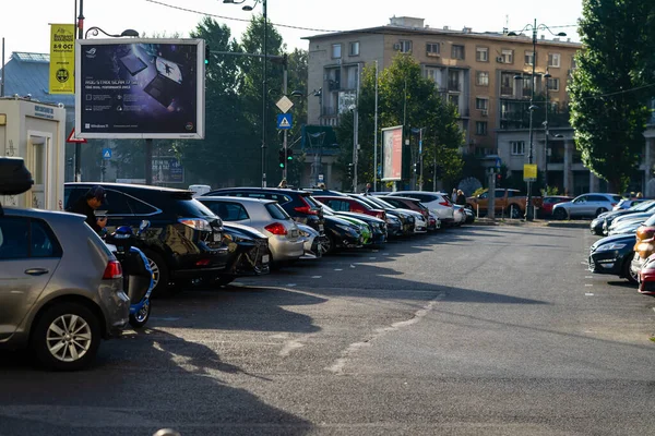 Car Traffic Rush Hour Car Pollution Traffic Jam Bucharest Romania — Stock Photo, Image