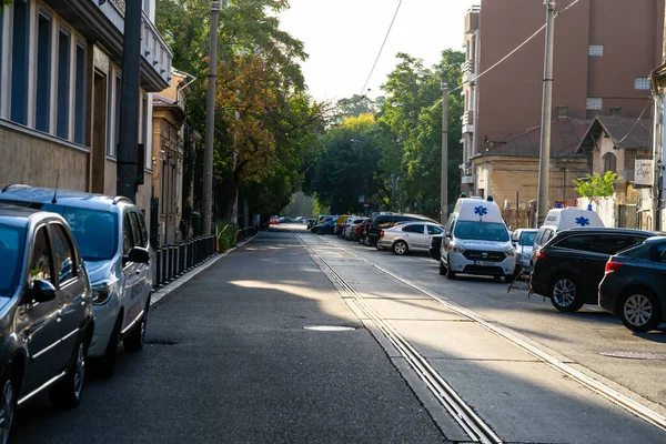 Trafic Automobile Aux Heures Pointe Pollution Automobile Embouteillage Bucarest Roumanie — Photo