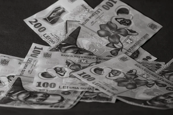 Lei Rumunské Peníze Ron Leu Peníze European Měna Inflace — Stock fotografie
