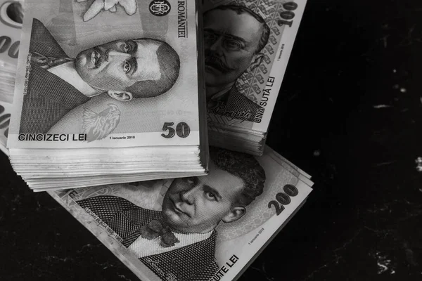 Lei Roemeens Geld Ron Leu Geld Europese Munt Inflatie — Stockfoto
