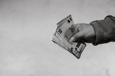 Euro banknotları. Enflasyon, harcamalar ve gelir. EURO para biriminde finans ve tasarruflar