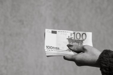 Euro banknotları. Enflasyon, harcamalar ve gelir. EURO para biriminde finans ve tasarruflar