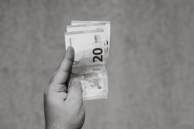 Euro banknotları. Enflasyon, harcamalar ve gelir. EURO para biriminde finans ve tasarruflar