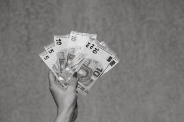 Euro banknotları. Enflasyon, harcamalar ve gelir. EURO para biriminde finans ve tasarruflar