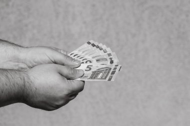 Euro banknotları. Enflasyon, harcamalar ve gelir. EURO para biriminde finans ve tasarruflar