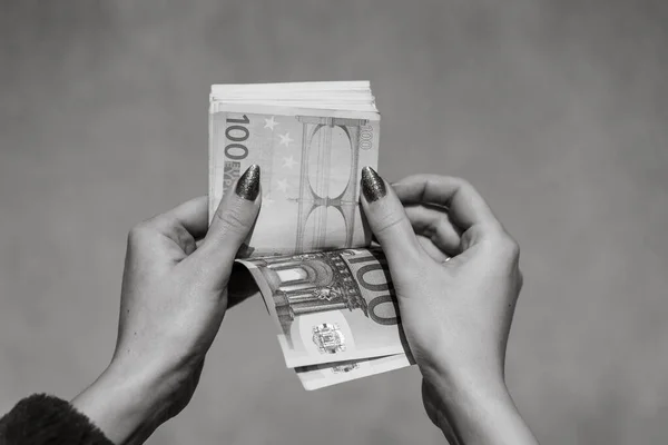 Банкноти Євро Інфляція Витрати Прибуток Фінанси Заощадження Валюті Євро — стокове фото